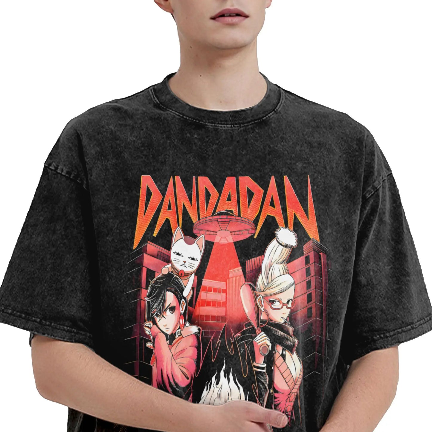 Dandadan T Shirts Washed 100% Cotton Harajuku T-Shirt Manga Action Comedy Anime  Men Women Tops Streetwear Summer Tops Tees