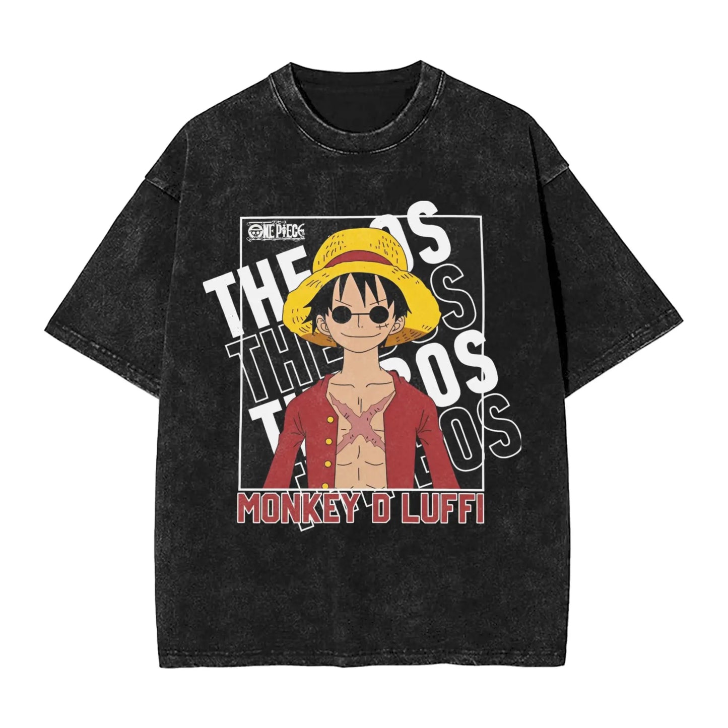 one piece anime manga luffy Washed T Shirt Streetwear Hip Hop Casual T-Shirts  Tee Shirt for Men Women 100% Cotton Harajuku