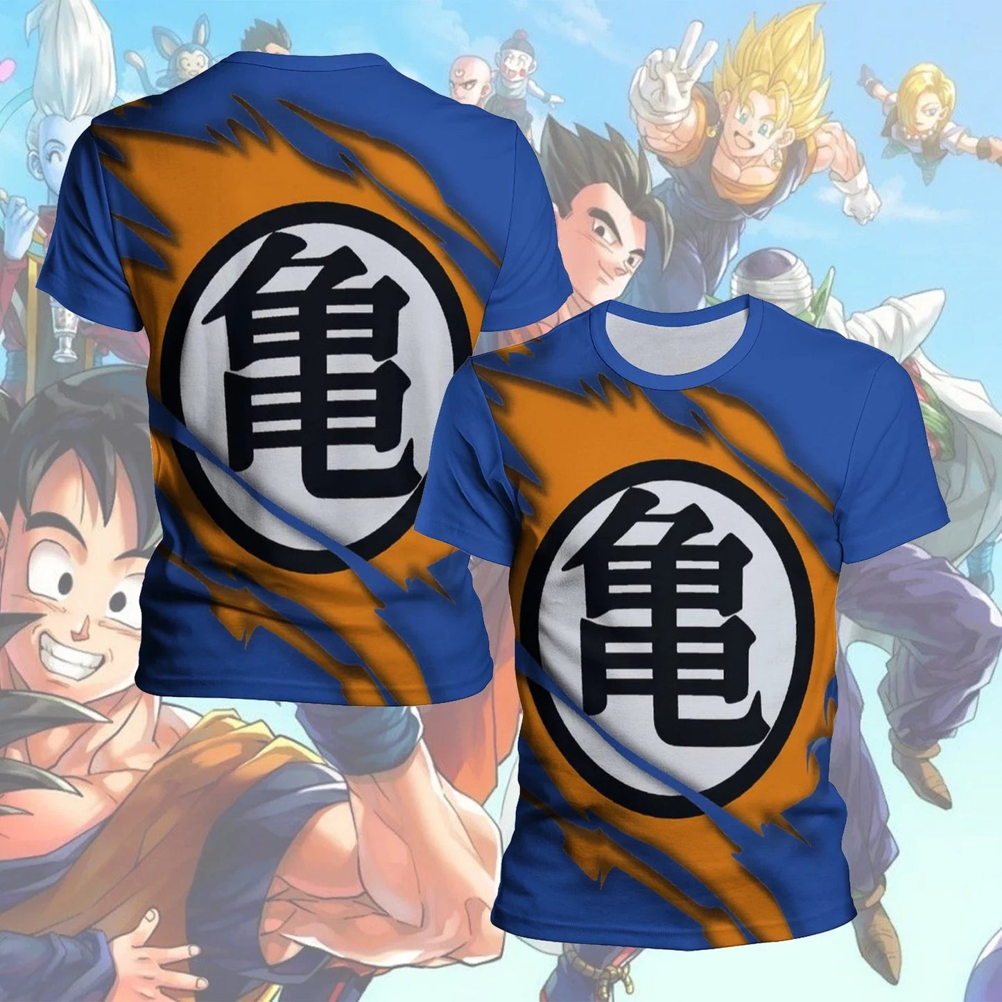 Son Goku Super Saiyan Oversize T Shirts Boy Kids Clothes Short Sleeve Dragon Ball Z T-shirt White Black Orange Breathable Jersey