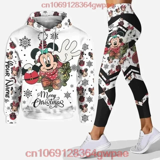 Stitch Angle 3D Hoodie Legging Womens Set Yoga Pants Sports Disney Stitch Yoga Hoodie Leggings Fashion Sportswear Women Clothing