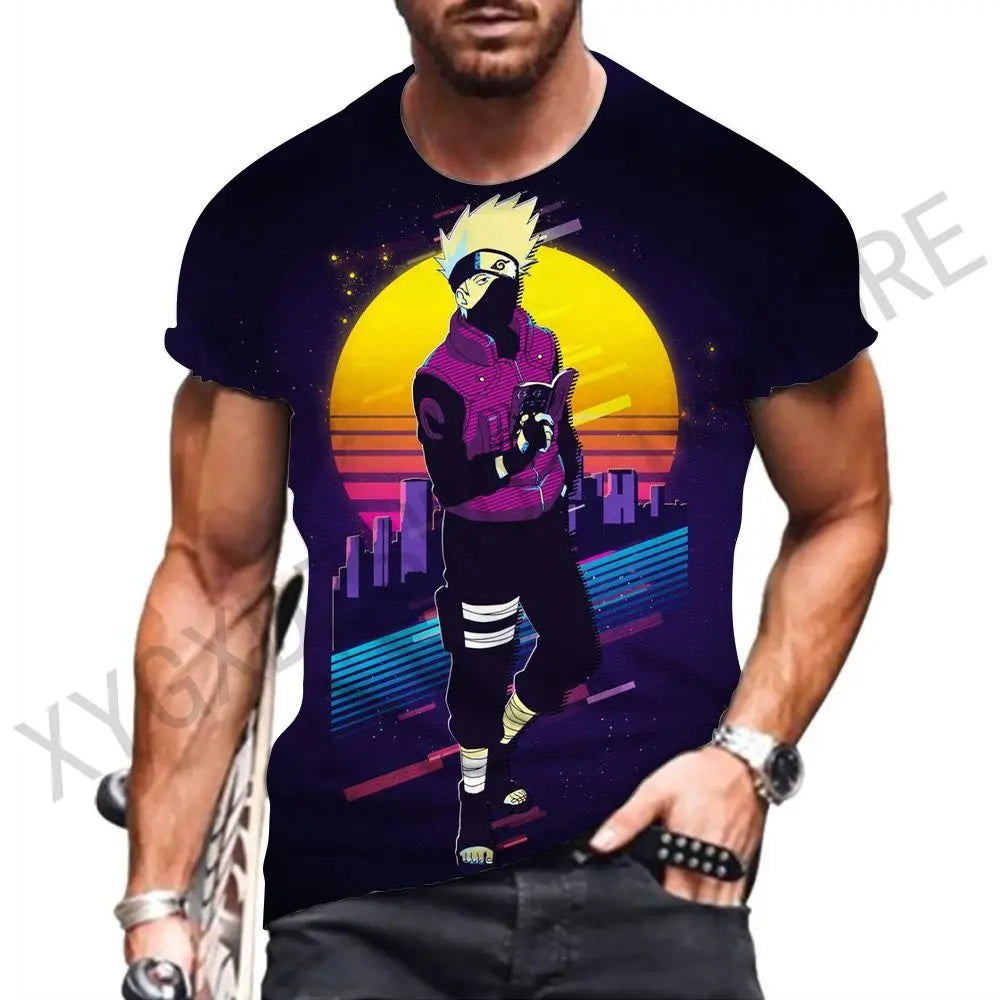 New Men Gift Naruto Anime Shirt Men's T-shirt Clothing Y2k Clothes Children's Essentials Hip Hop Shirts Short Sleeve Streetwear