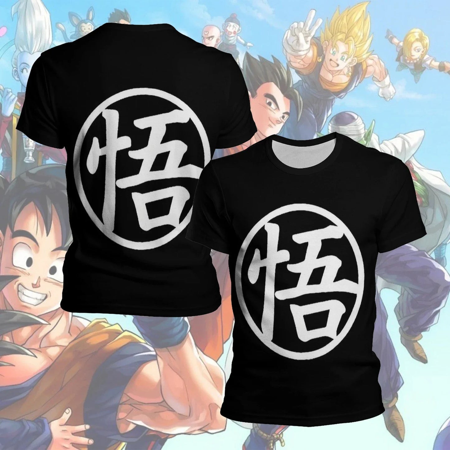 Son Goku Super Saiyan Oversize T Shirts Boy Kids Clothes Short Sleeve Dragon Ball Z T-shirt White Black Orange Breathable Jersey