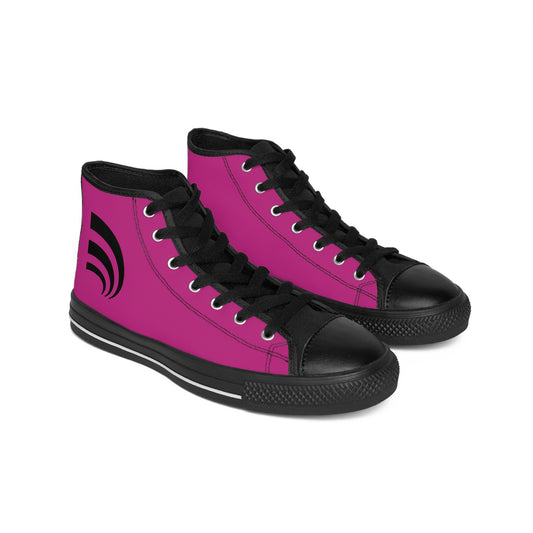 Women’s Classic Pink High-Top Sneakers - Trendy & Stylish Footwear for Everyday Wear - Eurbanthreadz