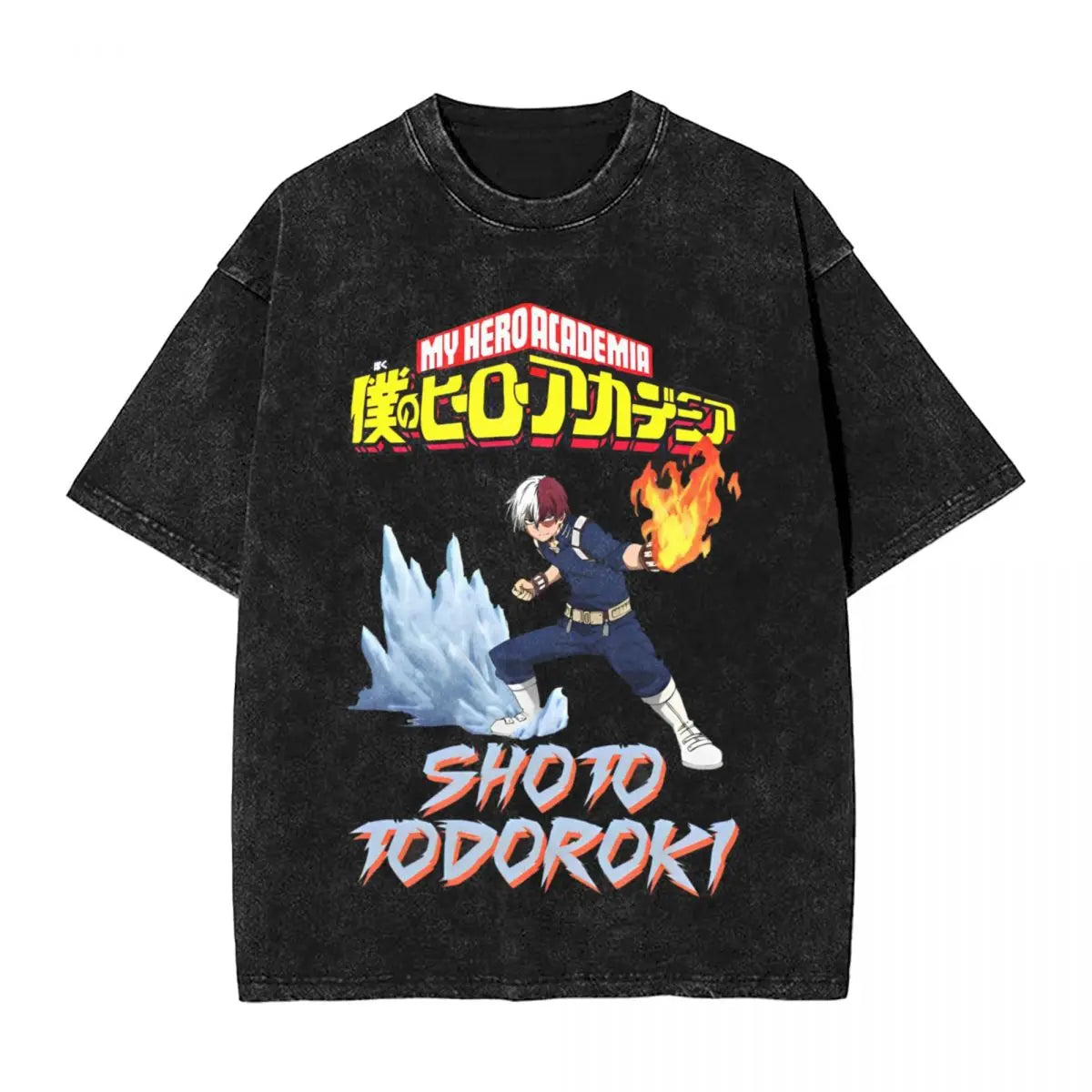 Japanese Manga Anime Graphic T Shirt Washed Short Sleeve Harajuku T-Shirts Novelty Men Women Tops Streetwear Summer Tee Shirt