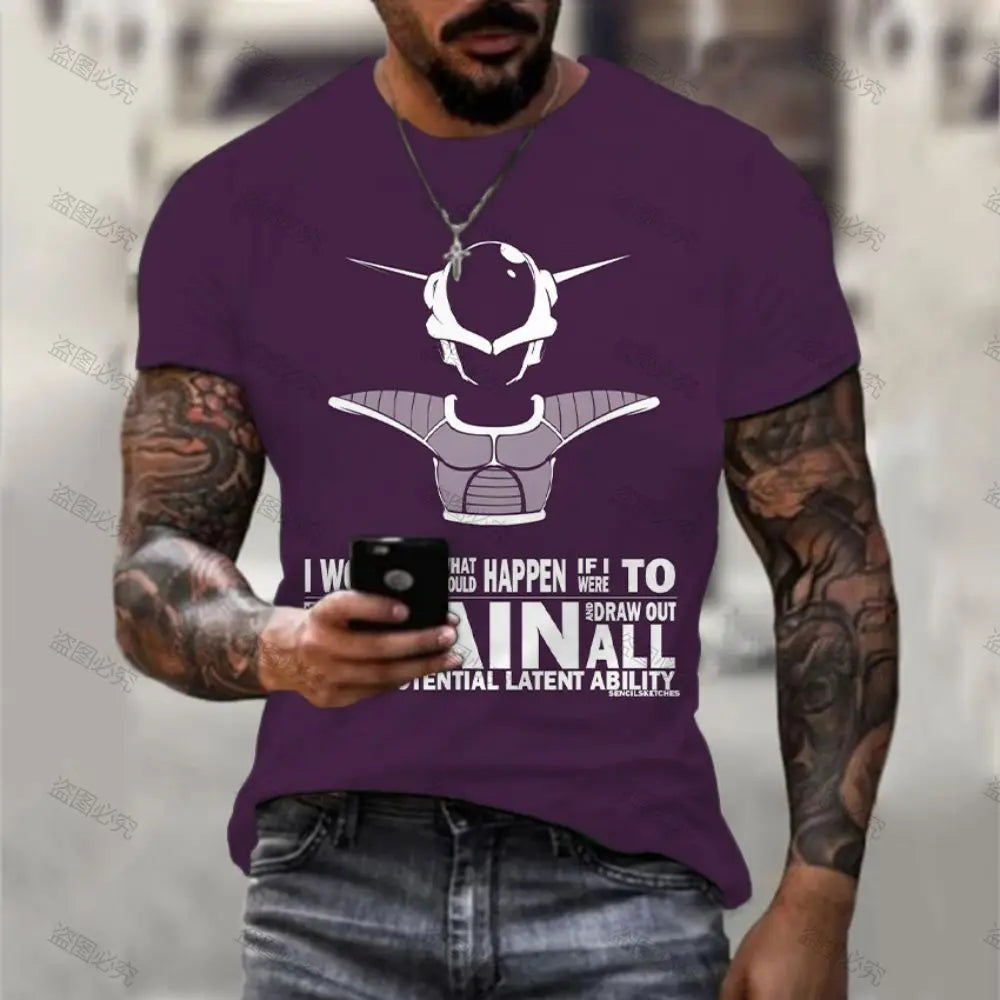 Printed T-shirt Dragon Ball Z Tops Vegeta Goku New Gym Oversized Men's Streetwear Anime Tshirt Valorant Children's Clothes 2023