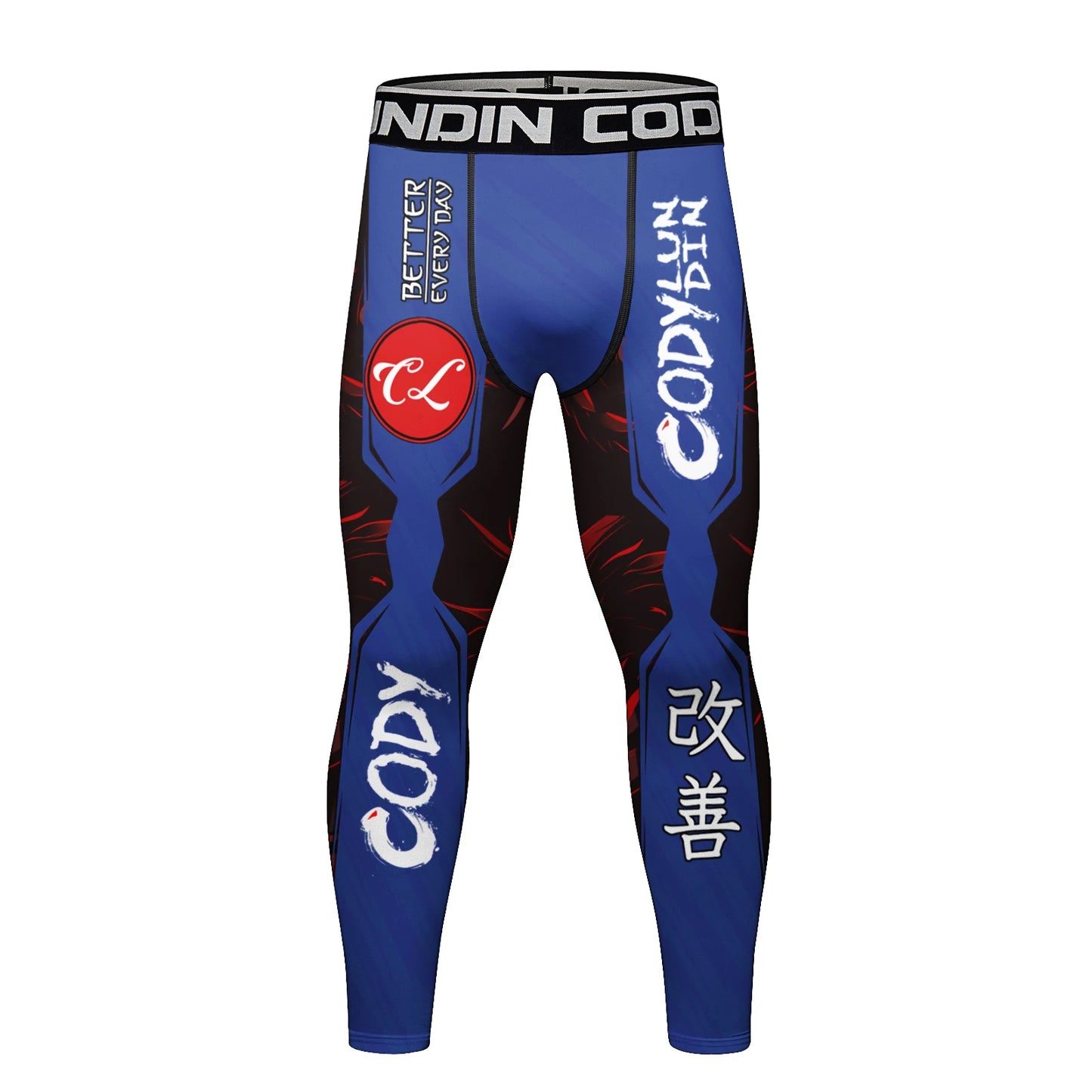 Cody Lundin Waistband Men's Running Leggings Sportswear Quick Dry Gym Fitness Workout Training Jogging Sports Pants Tights