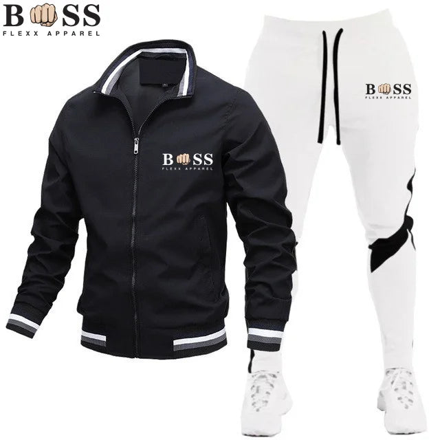 New Mens Tracksuits 2024 Men Sets Sweatshirt+sweatpants Tracksuit Zipper Stand Collar Sports Suit Jogging Fitness Men Clothing