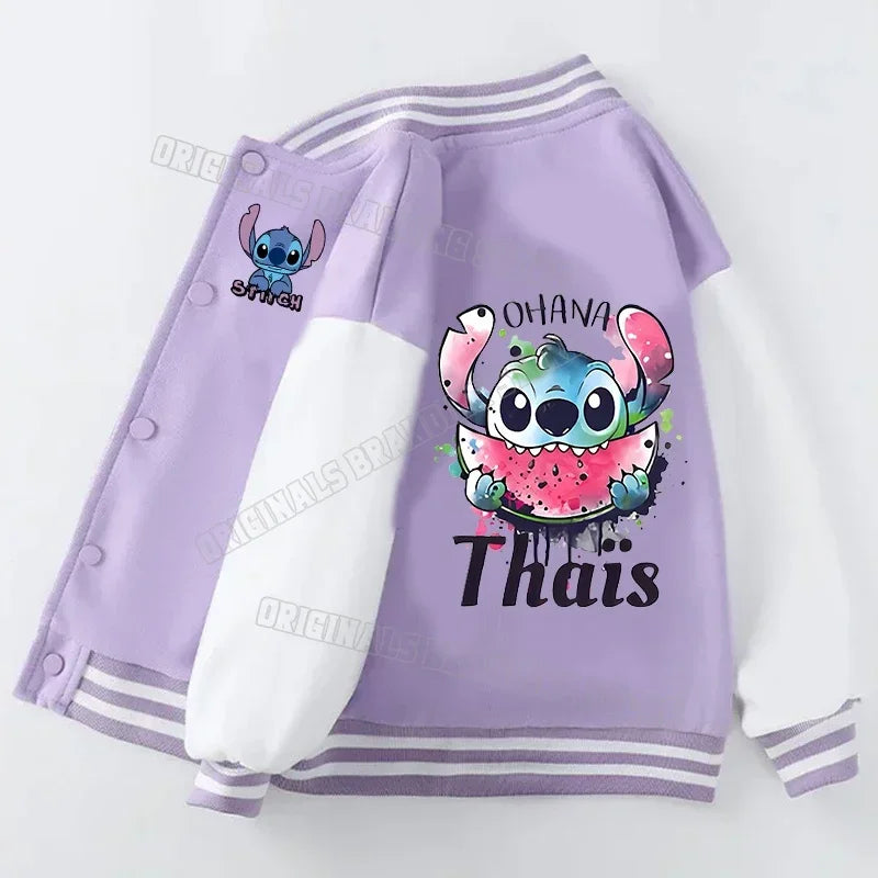 Lilo & Stitch Disney Children Girls Boys Jacket Coat Cartoon Kids Fall Fashion Outerwear Sportswear Clothing Sports Costume