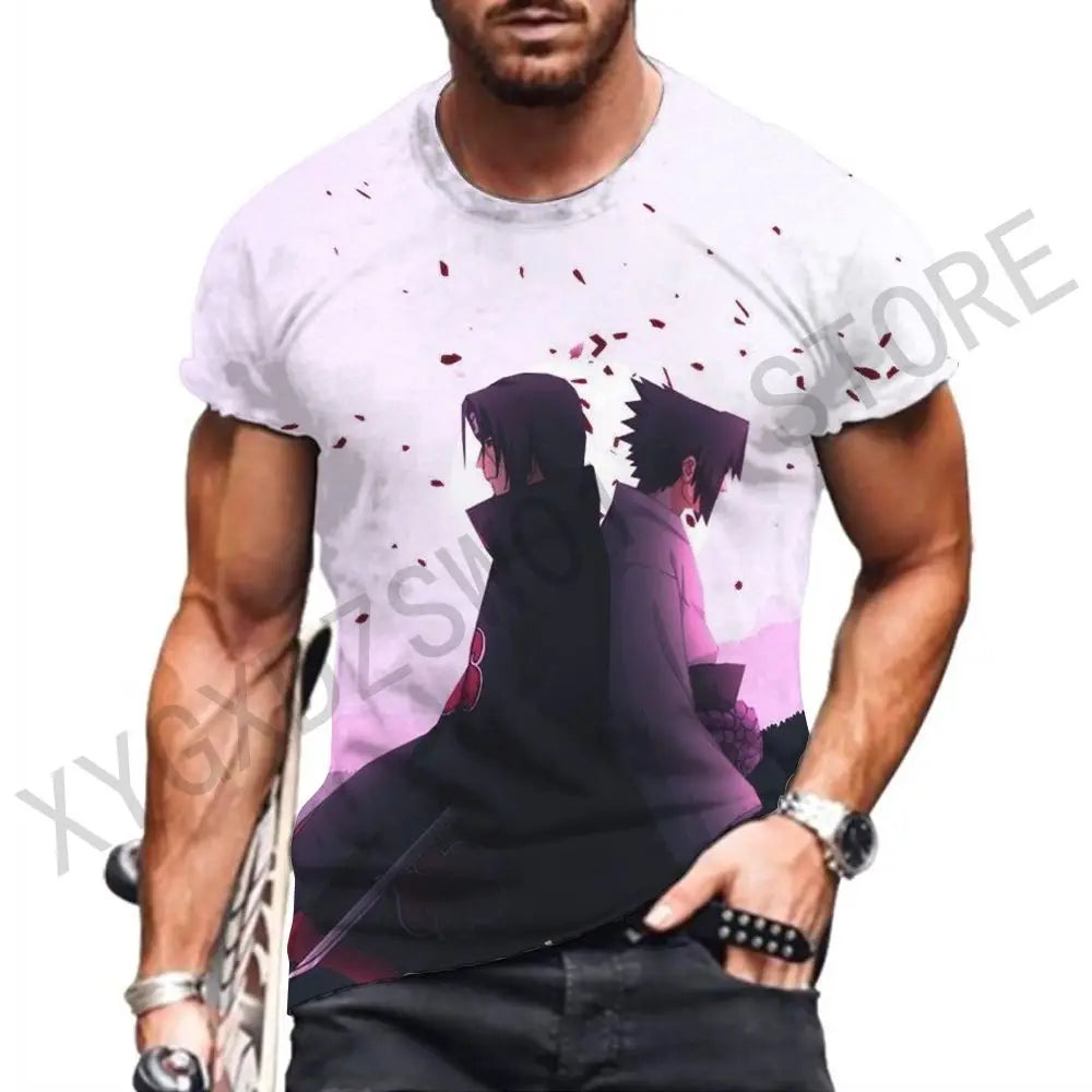 Men's T-shirt Streetwear Y2k Naruto Clothes Hip Hop Tops 2023 Shirts Gift 110-6XL Essentials Anime High Quality Clothing New