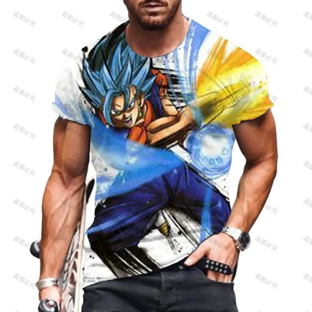 T Shirt for Men Printed T-shirt T-shirts Dragon Ball Z Goku Y2k Tops Trend Oversized Anime Fashion Streetwear 2023 110-6XL Men's