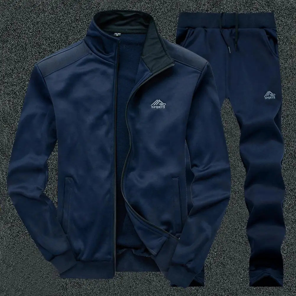 New Men Tracksuit Casual Sets Spring Autumn Mens Sportswear Running Sports Suit Jacket+Pant Two Piece Jogger Outfit Set Clothing