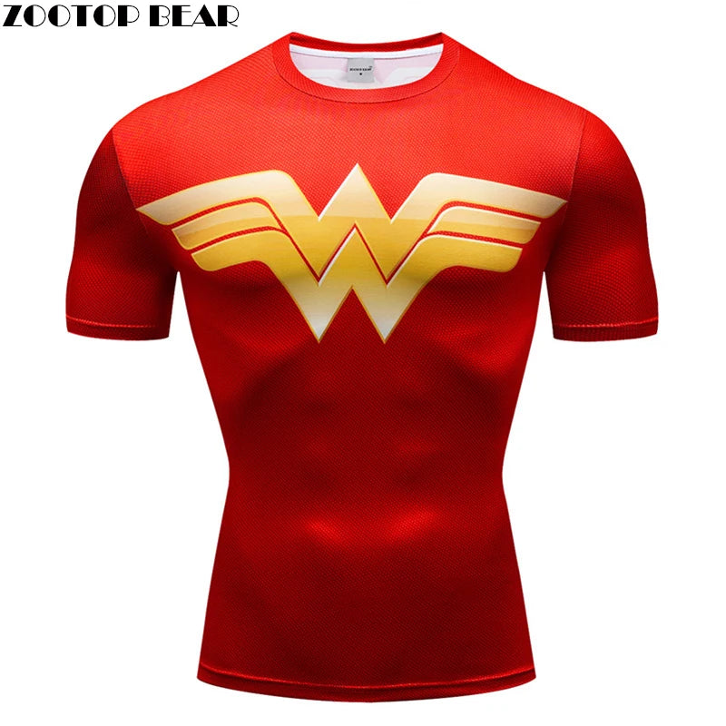 3D Printed T-shirt Men Compression shirt Short Sleeve T shirt Comics Cosplay Top Anime Tee Custome Fitness Male Top ZOOTOP BEAR