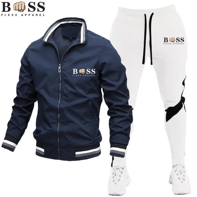 New Mens Tracksuits 2024 Men Sets Sweatshirt+sweatpants Tracksuit Zipper Stand Collar Sports Suit Jogging Fitness Men Clothing