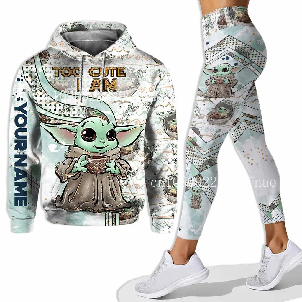 New Baby Yoda 3D Hoodie Women Hoodie Set Mickey Yoga Pants Sweatpants Women Disney Yoga Hoodie Leggings Fashion Sportswear 2025