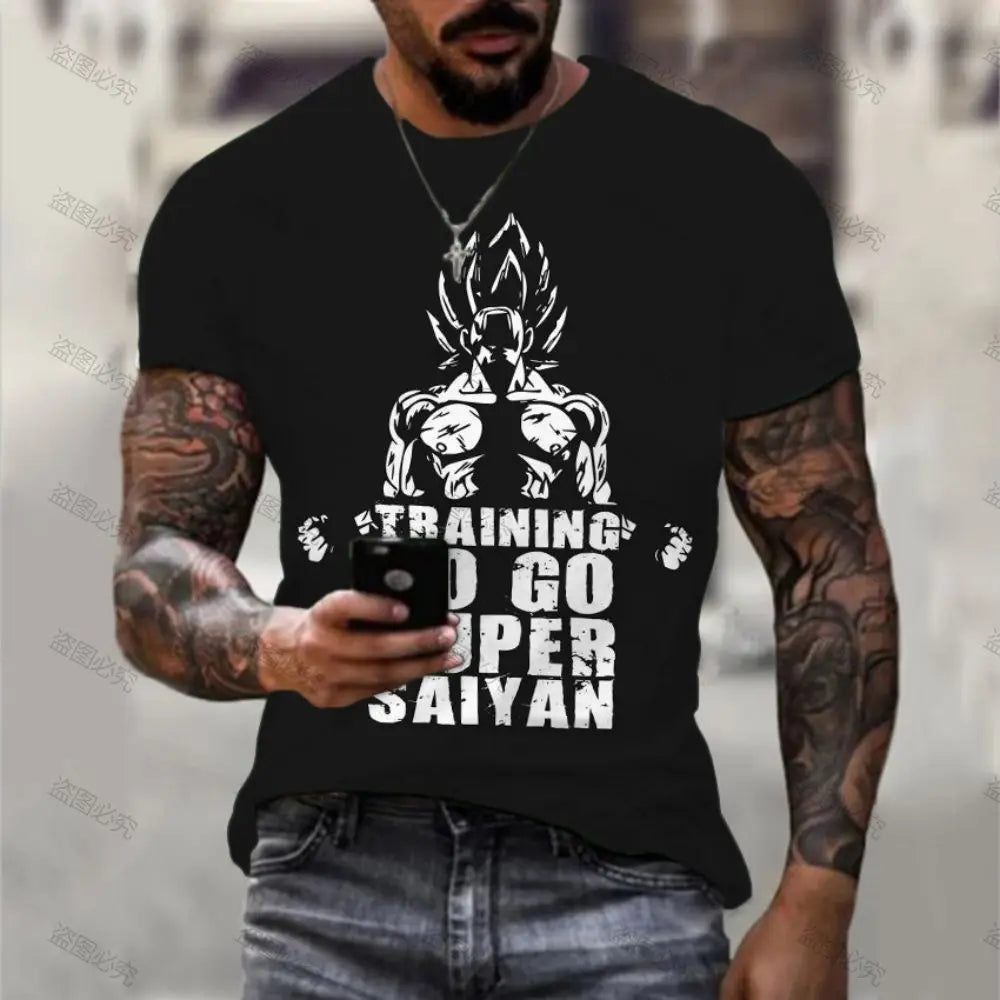 Printed T-shirt Dragon Ball Z Tops Vegeta Goku New Gym Oversized Men's Streetwear Anime Tshirt Valorant Children's Clothes 2023