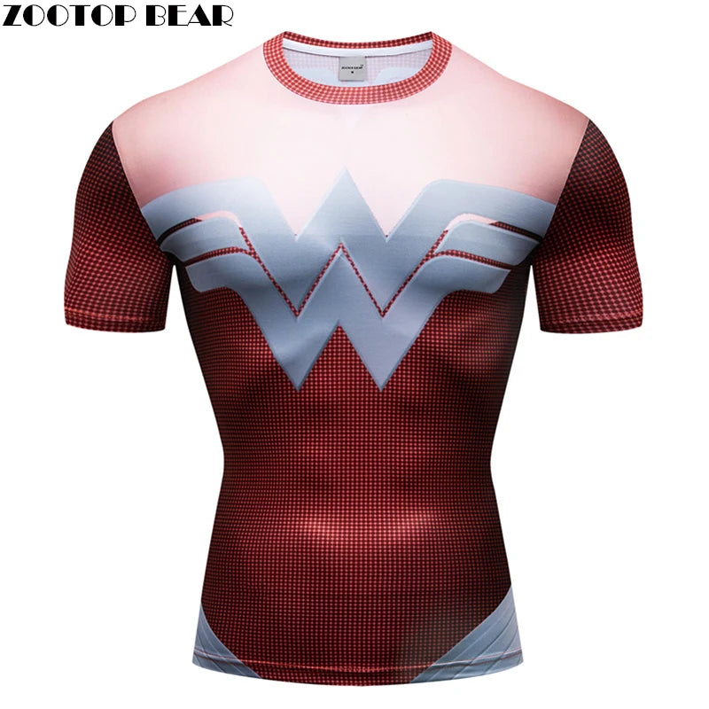 3D Printed T-shirt Men Compression shirt Short Sleeve T shirt Comics Cosplay Top Anime Tee Custome Fitness Male Top ZOOTOP BEAR