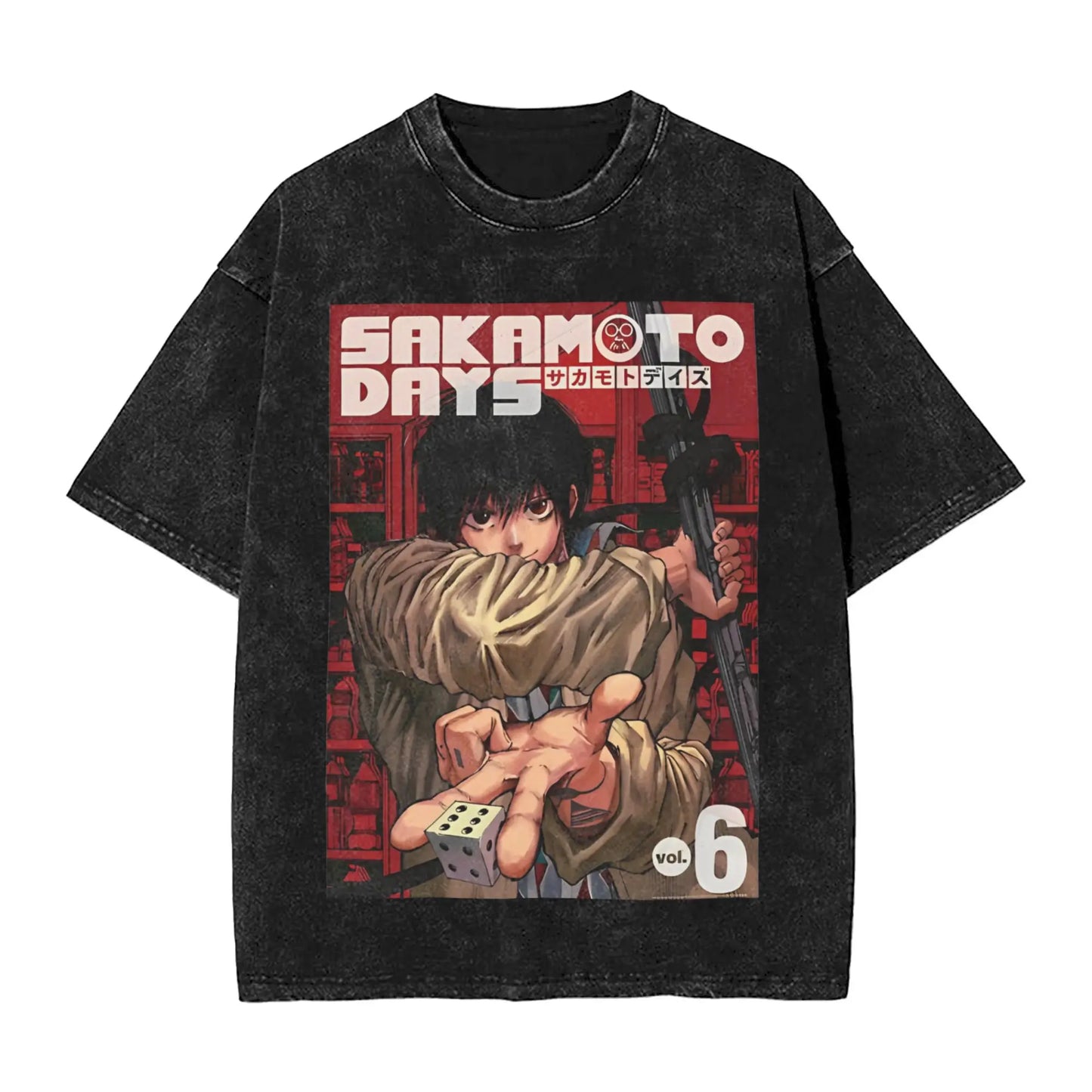 Sakamoto Days T Shirts Washed Short Sleeve Street T-Shirts Manga Anime Retro for Men Women Tops Streetwear Summer Tops Tees