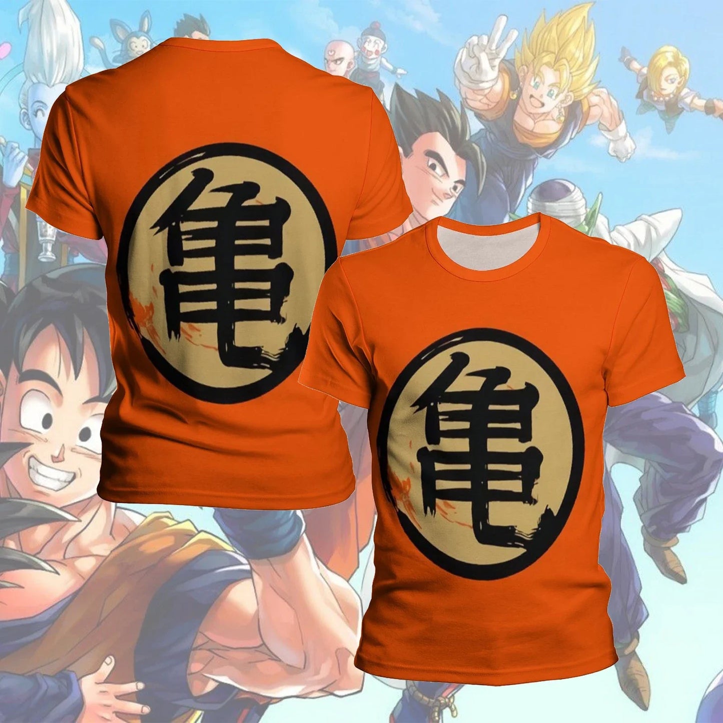 Son Goku Super Saiyan Oversize T Shirts Boy Kids Clothes Short Sleeve Dragon Ball Z T-shirt White Black Orange Breathable Jersey