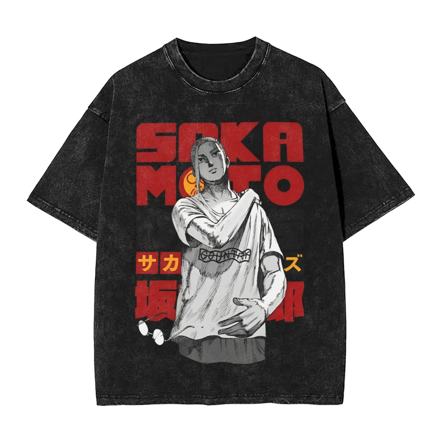 Sakamoto Days T Shirts Washed Short Sleeve Street T-Shirts Manga Anime Retro for Men Women Tops Streetwear Summer Tops Tees