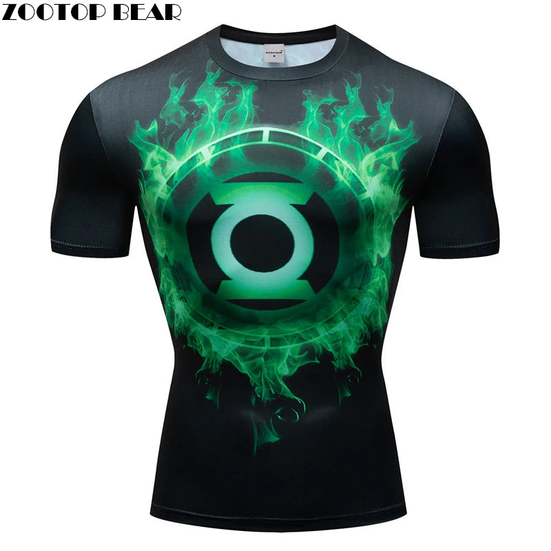 3D Printed T-shirt Men Compression shirt Short Sleeve T shirt Comics Cosplay Top Anime Tee Custome Fitness Male Top ZOOTOP BEAR