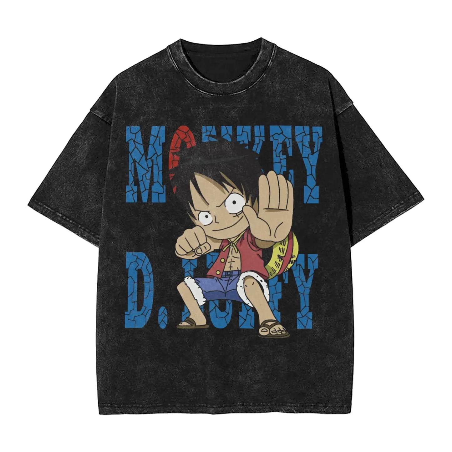 one piece anime manga luffy Washed T Shirt Streetwear Hip Hop Casual T-Shirts  Tee Shirt for Men Women 100% Cotton Harajuku