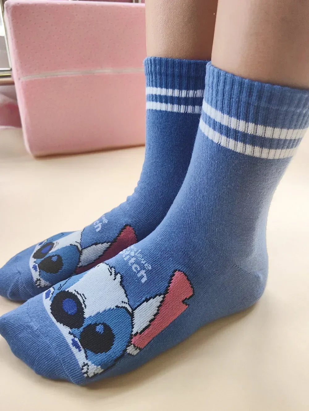 Disney Stitch Girls Anime Socks Kawaii Lilo & Stitch Man Short Socks Cartoon Children Woman Socks Kids Christmars Gifts