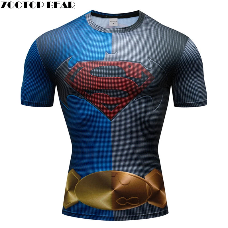 3D Printed T-shirt Men Compression shirt Short Sleeve T shirt Comics Cosplay Top Anime Tee Custome Fitness Male Top ZOOTOP BEAR