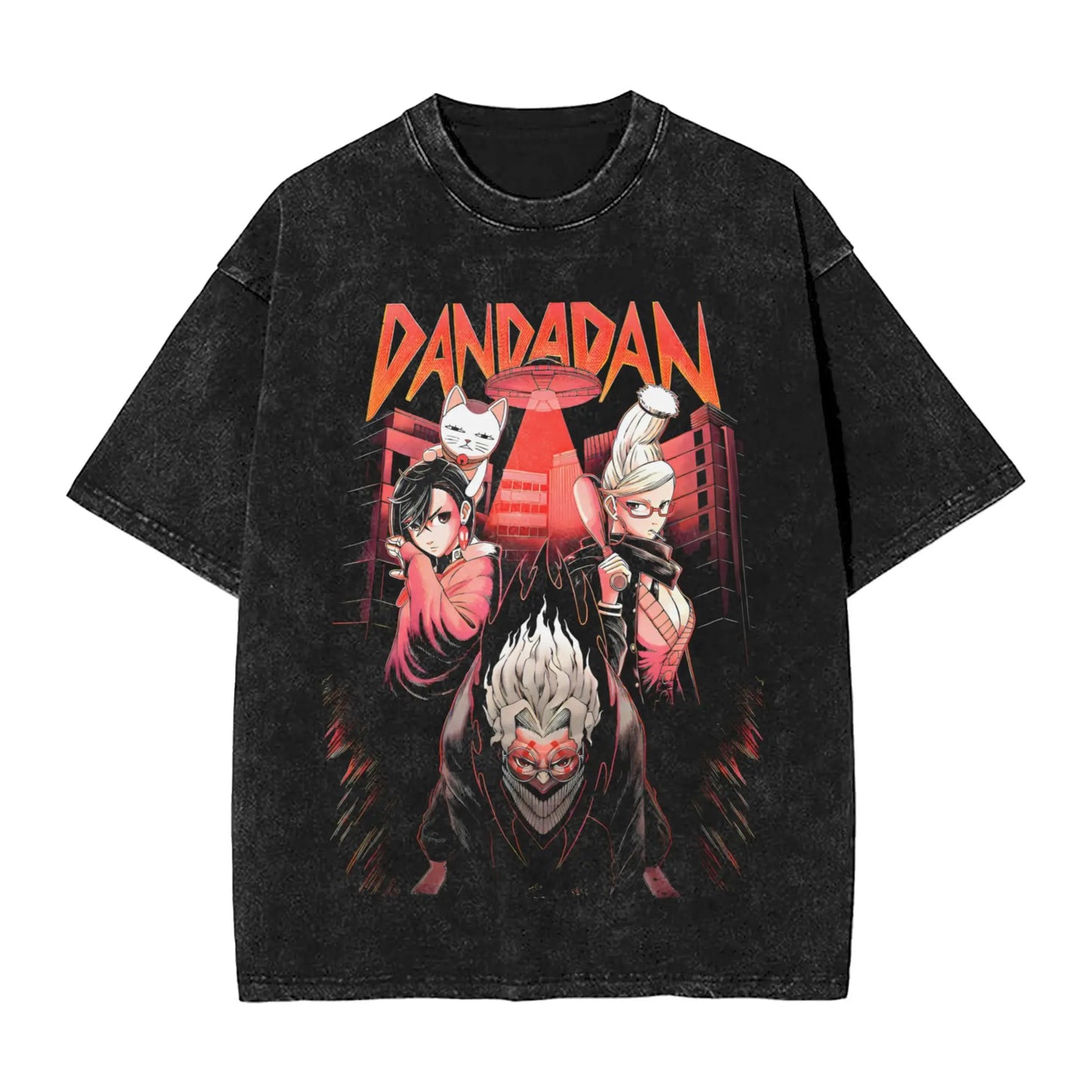 Dandadan  Washed T Shirt Streetwear Hip Hop Casual T-Shirt Anime Manga Characters Tees Men Women Short Sleeve Oversize Graphic