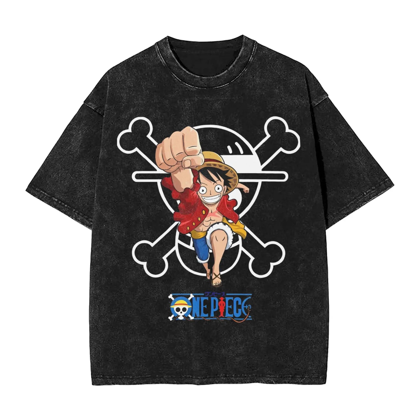 one piece anime manga luffy Washed T Shirt Streetwear Hip Hop Casual T-Shirts  Tee Shirt for Men Women 100% Cotton Harajuku