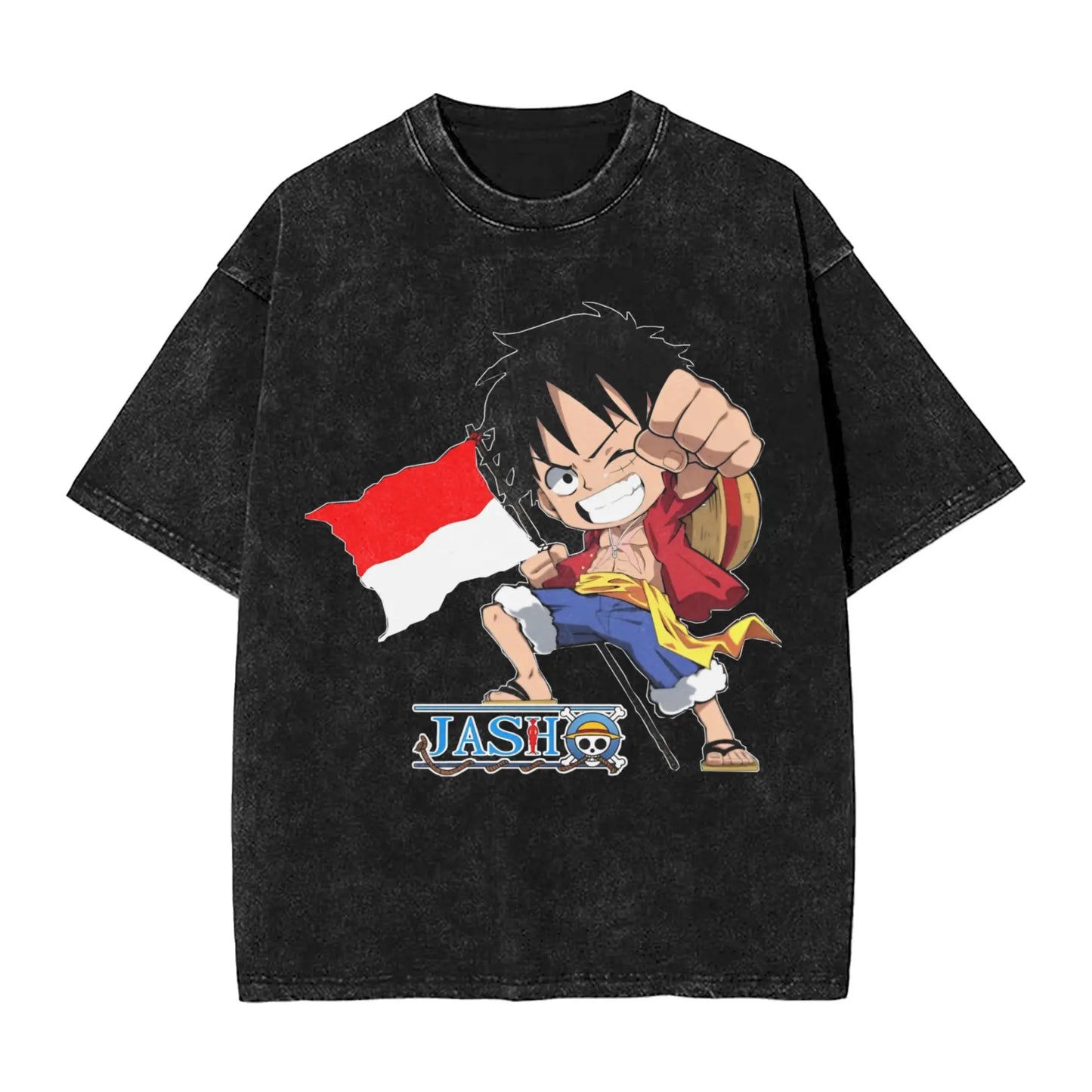 one piece anime manga luffy Washed T Shirt Streetwear Hip Hop Casual T-Shirts  Tee Shirt for Men Women 100% Cotton Harajuku