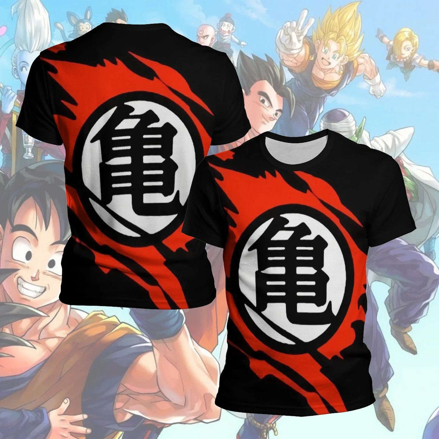 Son Goku Super Saiyan Oversize T Shirts Boy Kids Clothes Short Sleeve Dragon Ball Z T-shirt White Black Orange Breathable Jersey