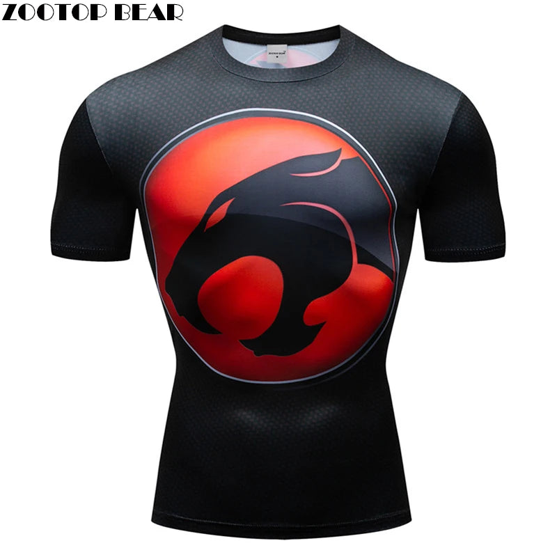 3D Printed T-shirt Men Compression shirt Short Sleeve T shirt Comics Cosplay Top Anime Tee Custome Fitness Male Top ZOOTOP BEAR