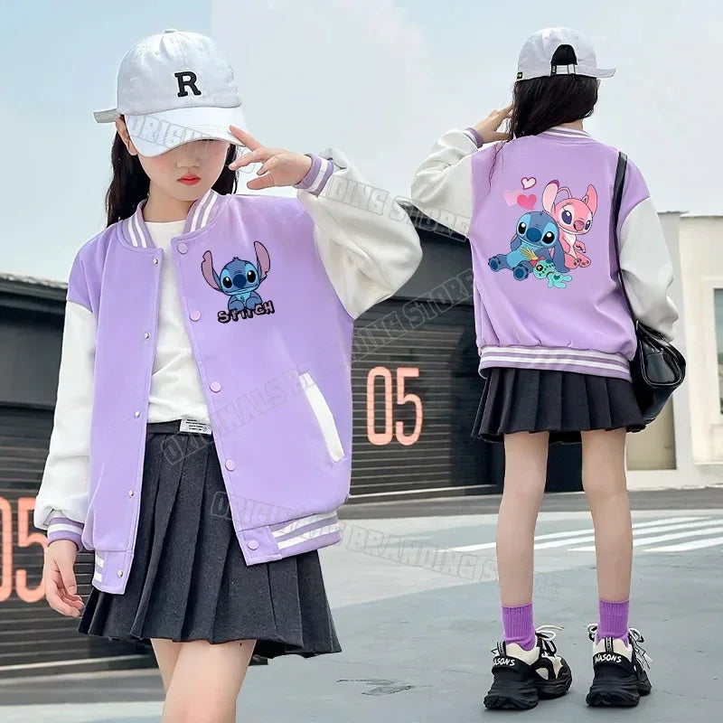 Lilo & Stitch Disney Children Girls Boys Jacket Coat Cartoon Kids Fall Fashion Outerwear Sportswear Clothing Sports Costume