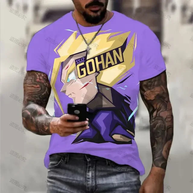 Men's  T-shirt Dragon Ball Z Vegeta Goku Streetwear Anime Majin Buu Trend Summer Harajuku 110-6XL Oversized Cool Vintage Saiyan