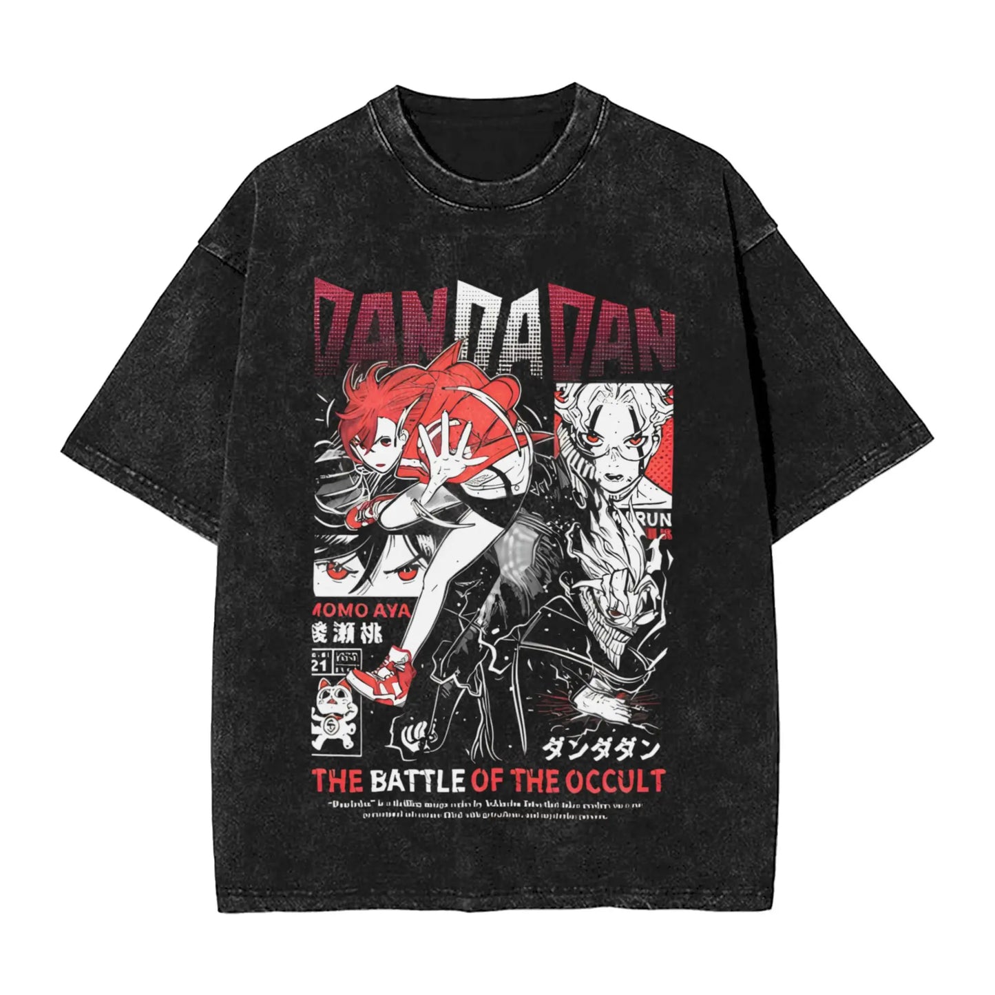 Dandadan  Washed T Shirt Streetwear Hip Hop Casual T-Shirt Anime Manga Characters Tees Men Women Short Sleeve Oversize Graphic