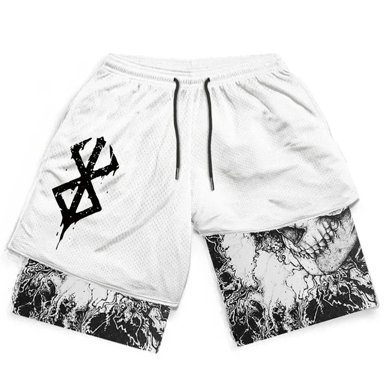 New Summer Men Streetwear Anime High Waist Oversize Breathable Gym Short Pants Training Fitness Workout Track Shorts Clothes