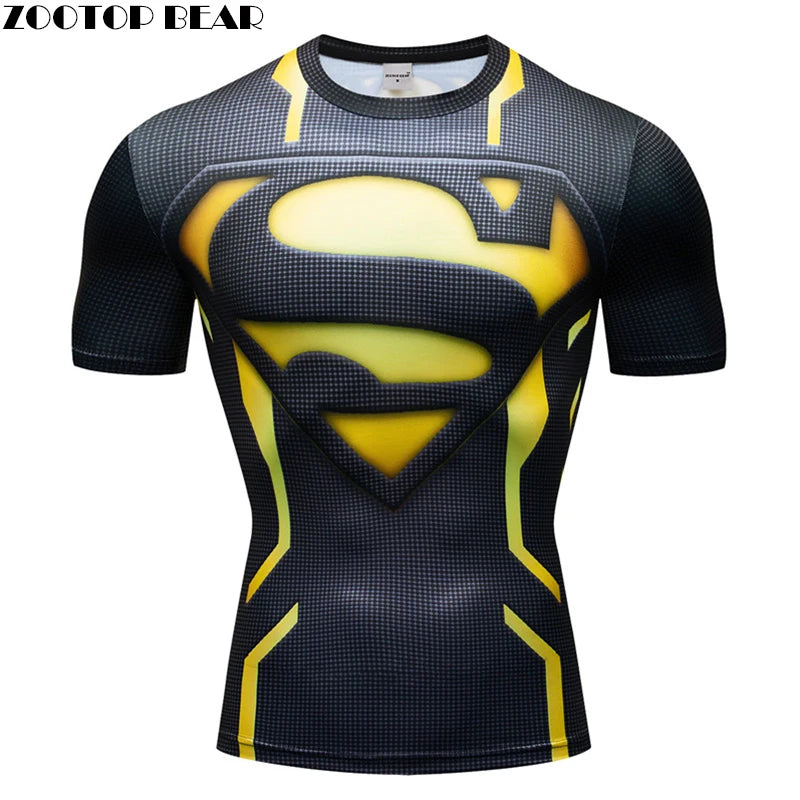 3D Printed T-shirt Men Compression shirt Short Sleeve T shirt Comics Cosplay Top Anime Tee Custome Fitness Male Top ZOOTOP BEAR