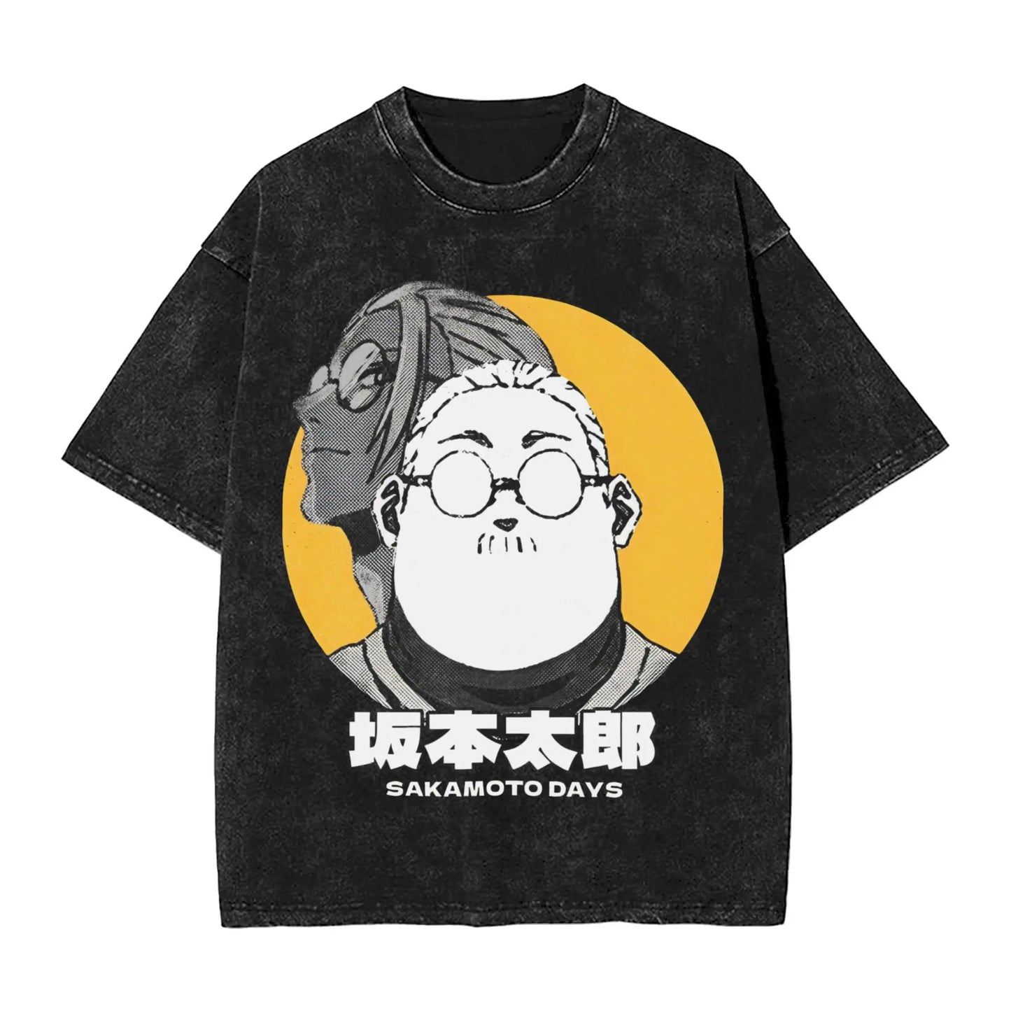 Sakamoto Days T Shirts Washed Short Sleeve Street T-Shirts Manga Anime Retro for Men Women Tops Streetwear Summer Tops Tees