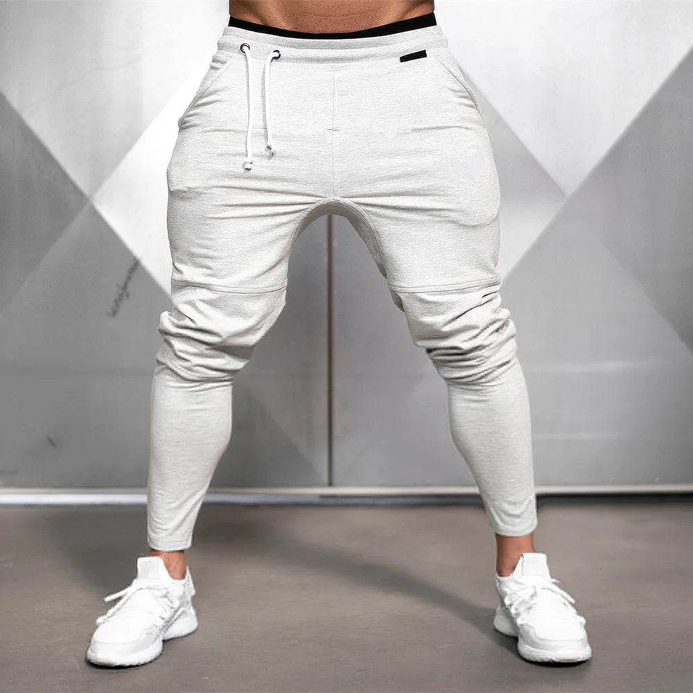 Solid Gym Sweatpants Joggers Pants Men Casual Trousers Male Fitness Sport Workout Cotton Track Pants Spring Autumn Sportswear