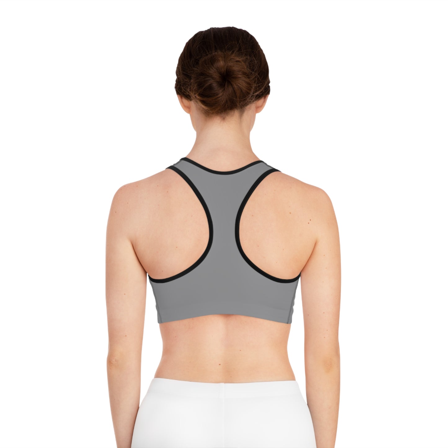 Stylish Performance Sports Bra - UrbanThreadz Logo - Grey Activewear