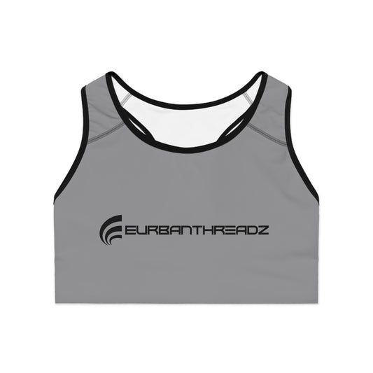 Stylish Performance Sports Bra - UrbanThreadz Logo - Grey Activewear