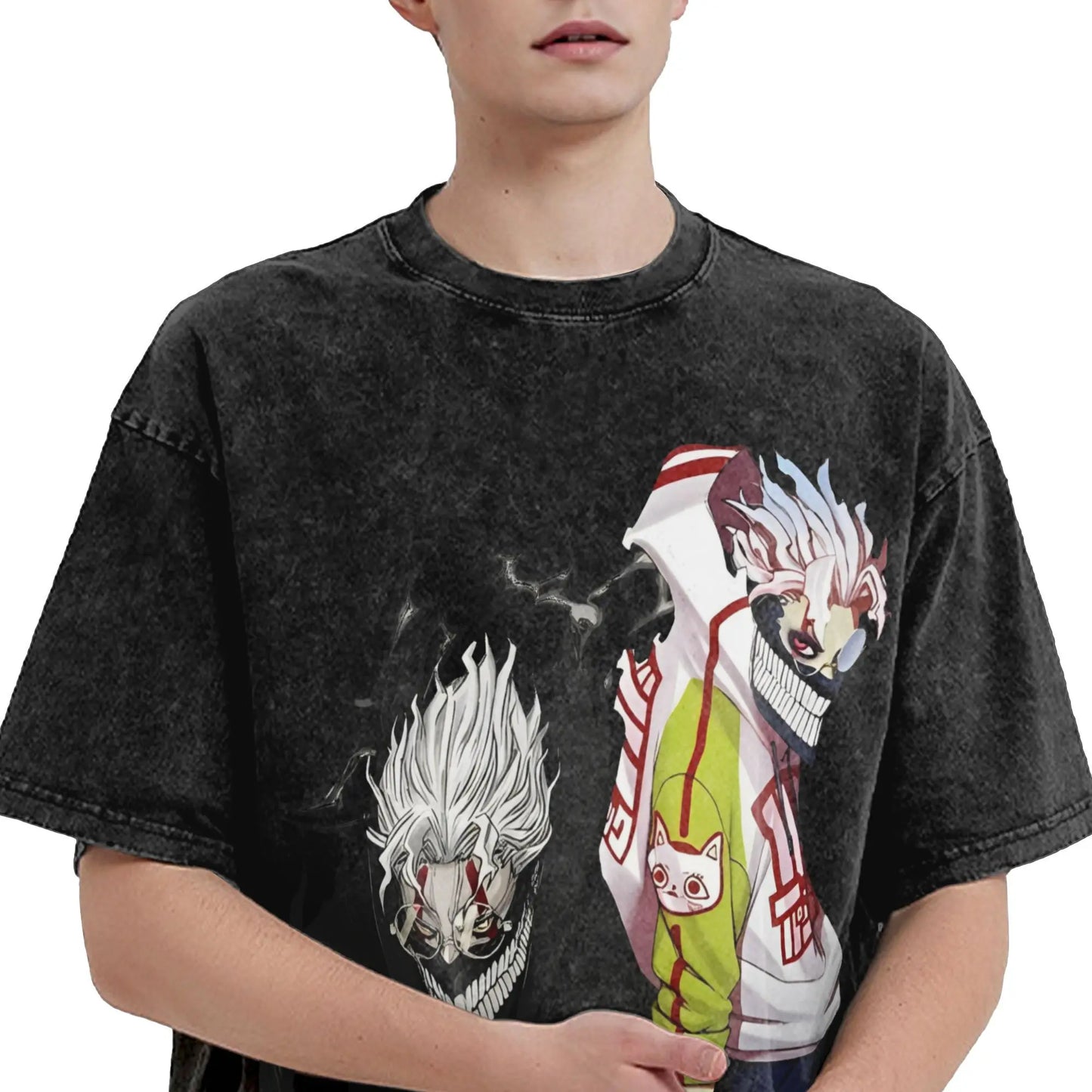 Dandadan  Washed T Shirt Streetwear Hip Hop Casual T-Shirt Anime Manga Characters Tees Men Women Short Sleeve Oversize Graphic