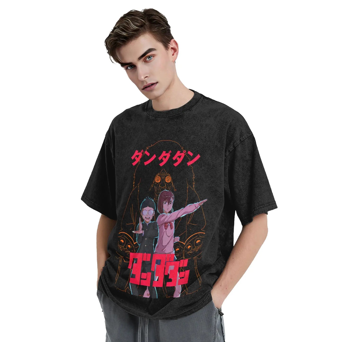 Manga Dandadan Washed T Shirts Streetwear Hip Hop Vintage T-Shirt Action Comedy Anime  Tee Shirt Men Women Cotton Harajuku