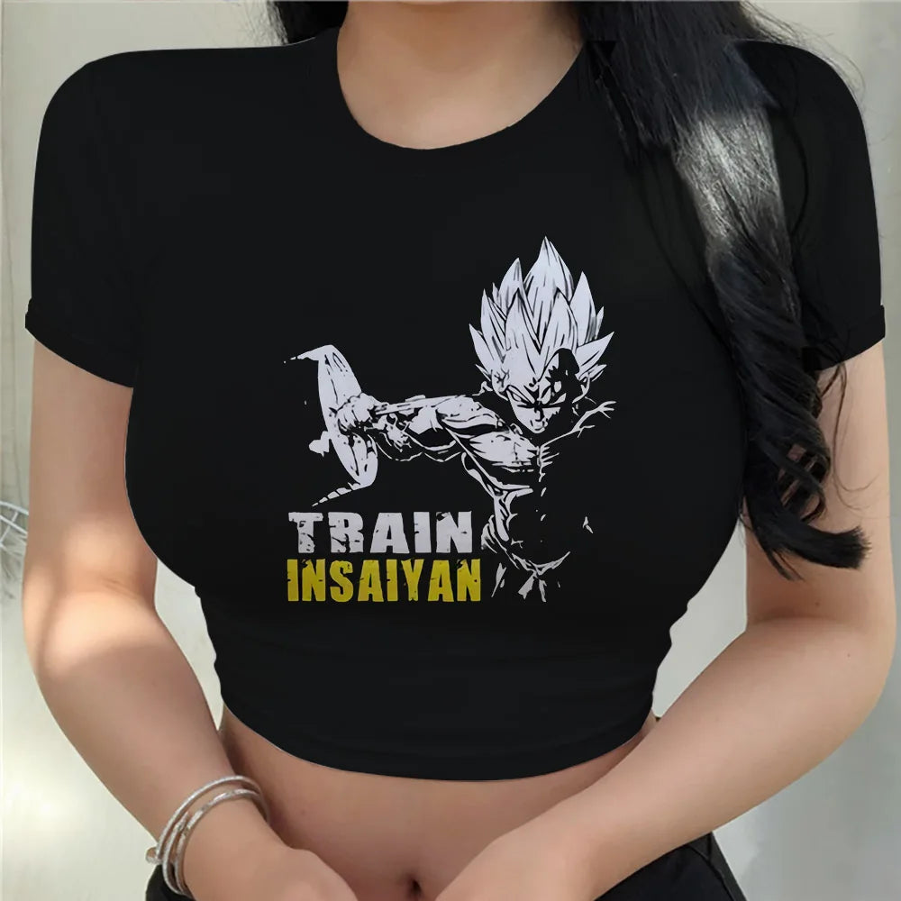 T-shirt Vegeta New Top Women Tops Anime Y2k Fashion Harajuku Clothing Cool Dragon Ball Z Kawaii Clothes Goku Crop Fashion New Z