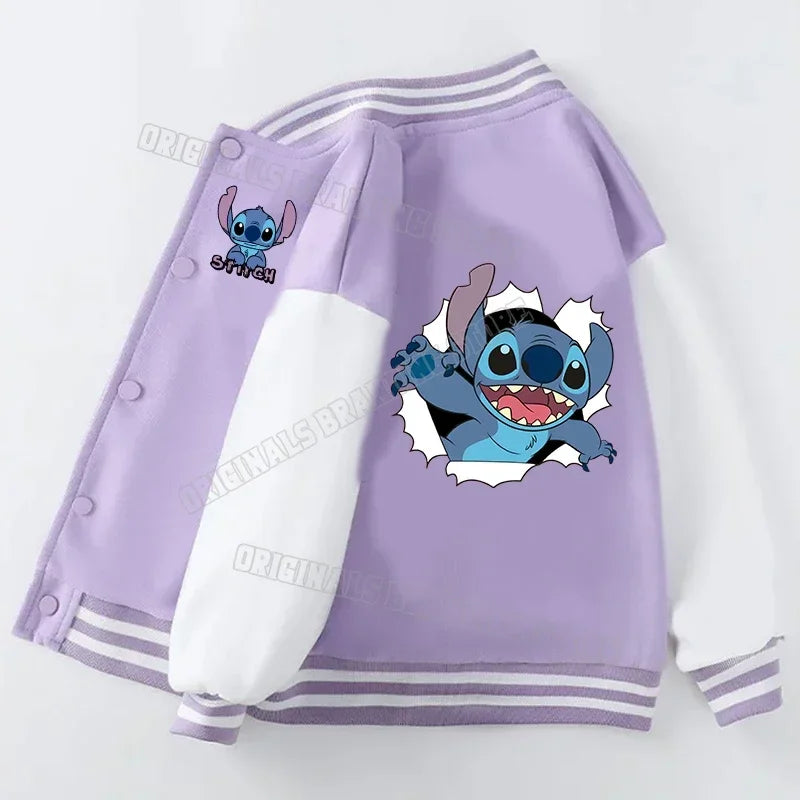 Lilo & Stitch Disney Children Girls Boys Jacket Coat Cartoon Kids Fall Fashion Outerwear Sportswear Clothing Sports Costume