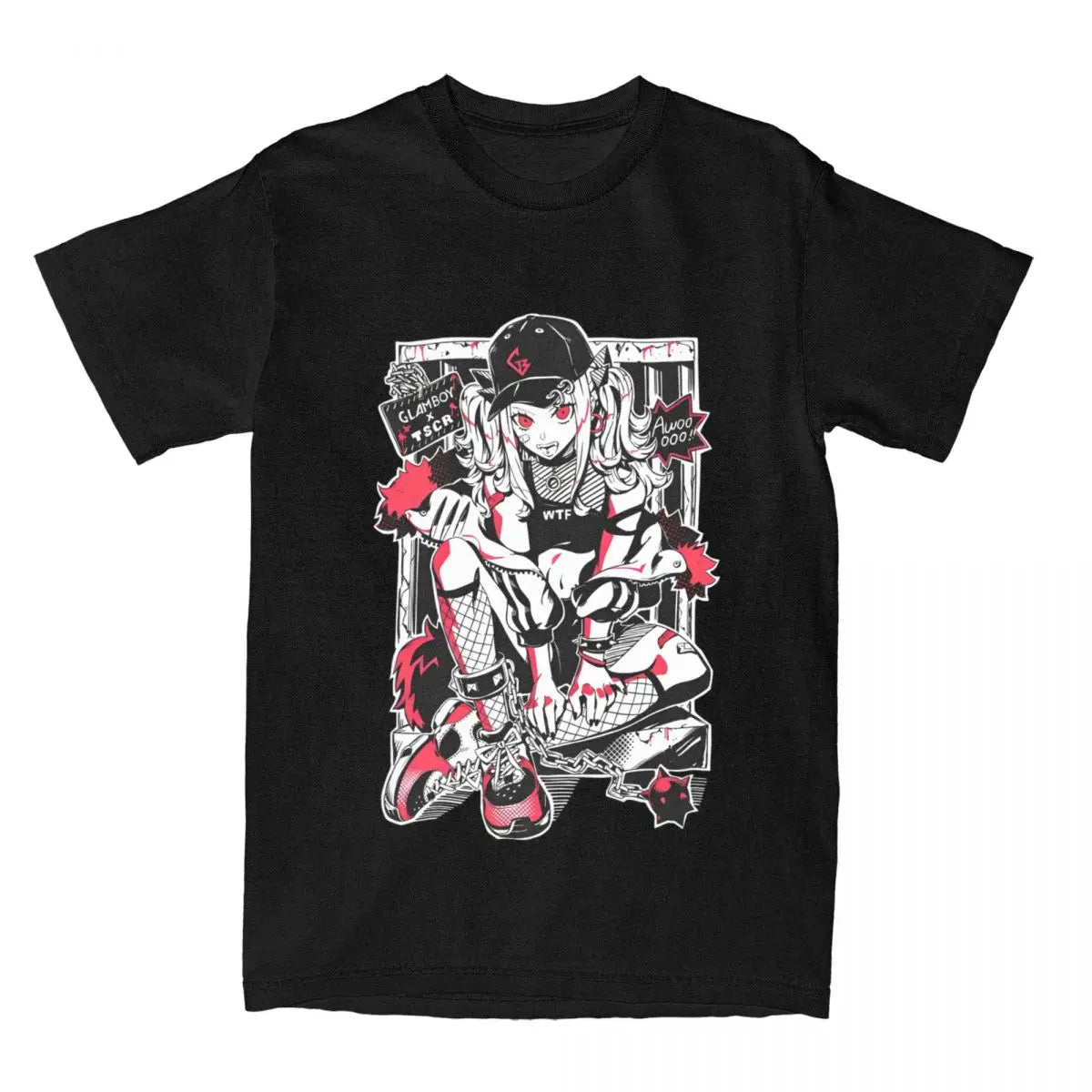 Japanese Manga Anime Graphic T Shirt Men Women's Pure Cotton Vintage T-Shirts Crewneck Tees Short Sleeve Tops Unique