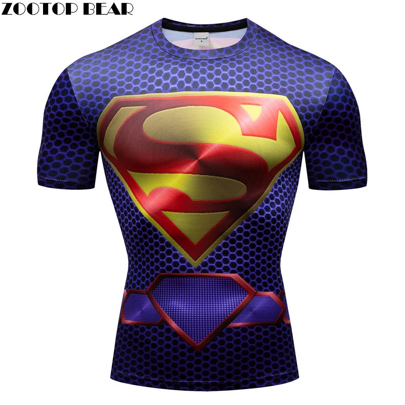 3D Printed T-shirt Men Compression shirt Short Sleeve T shirt Comics Cosplay Top Anime Tee Custome Fitness Male Top ZOOTOP BEAR