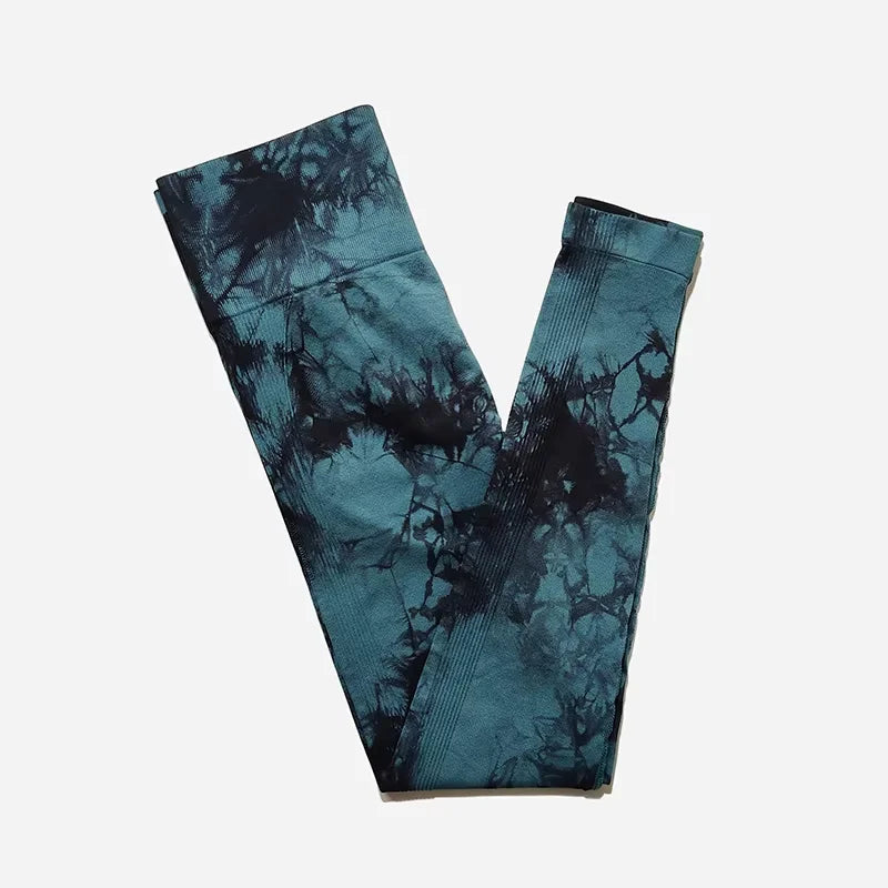 WAREBALL New Fashion Tie Dye Yoga Pants Gym Leggings Women Seamless High Waist Push Up Sport Tights Fitness Workout Leggins