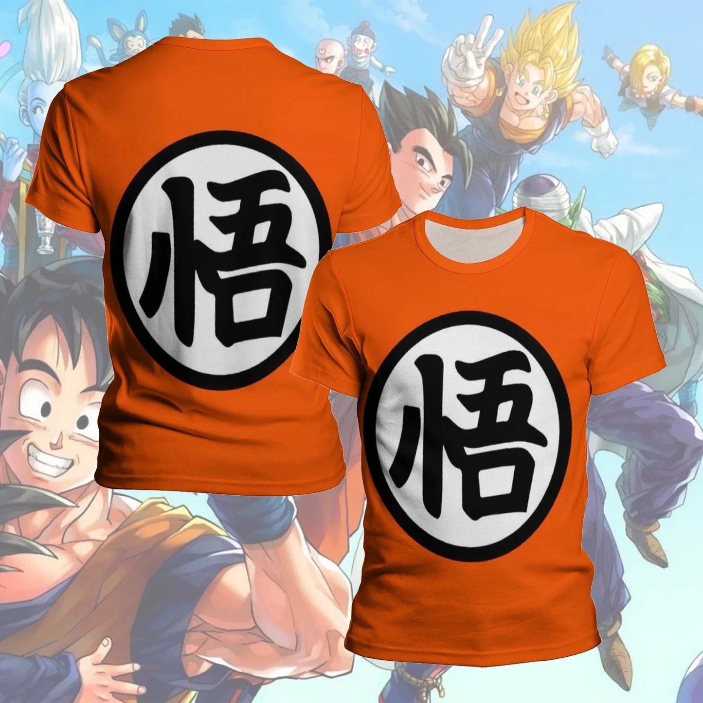 Son Goku Super Saiyan Oversize T Shirts Boy Kids Clothes Short Sleeve Dragon Ball Z T-shirt White Black Orange Breathable Jersey