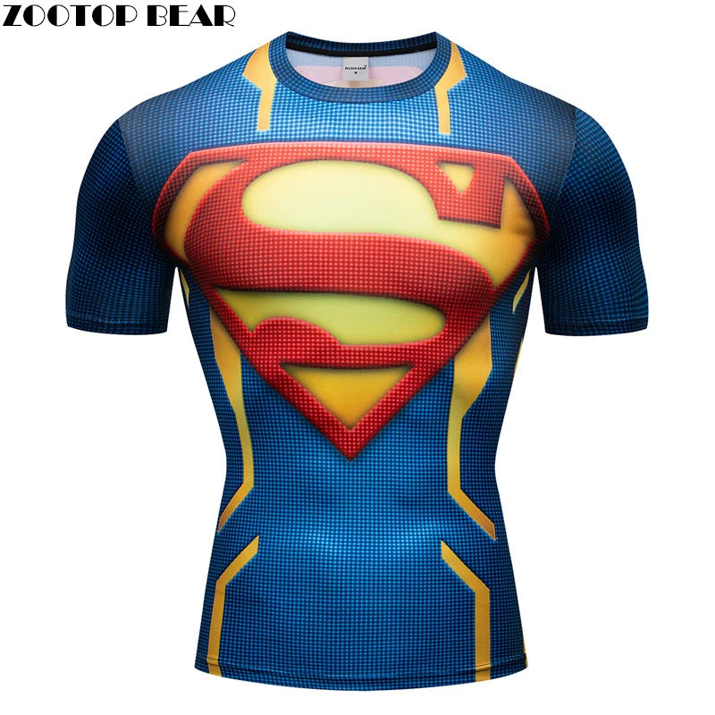 3D Printed T-shirt Men Compression shirt Short Sleeve T shirt Comics Cosplay Top Anime Tee Custome Fitness Male Top ZOOTOP BEAR